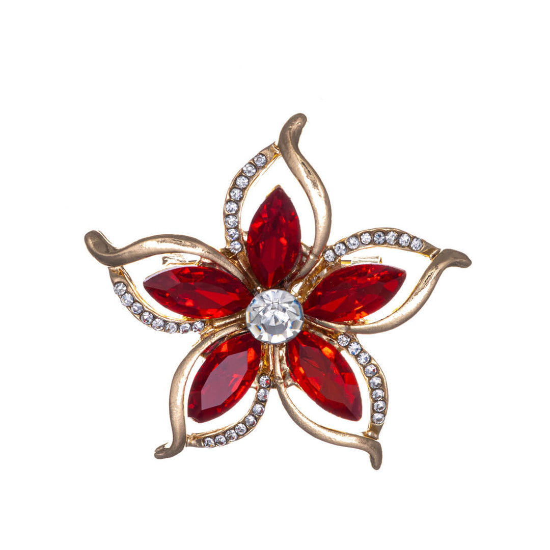 Sharp petal flower brooch