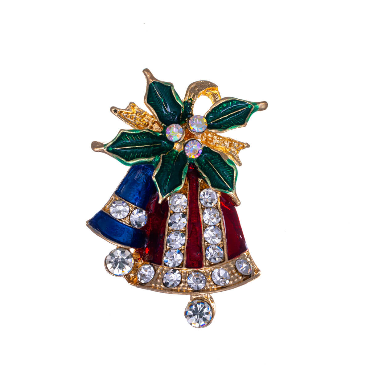 Glittering Christmas bell brooch Christmas ornament