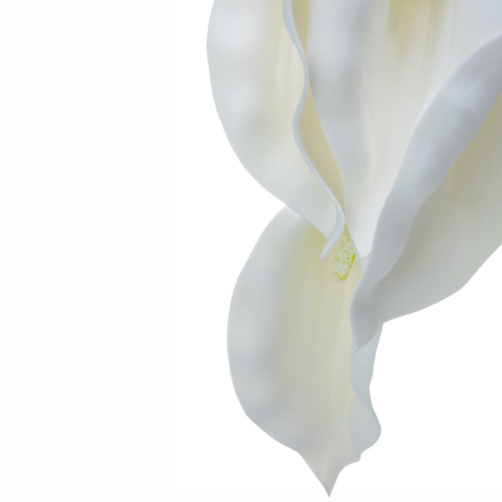 Brudbukett av kalla med satinband – vit konstgjord blomma