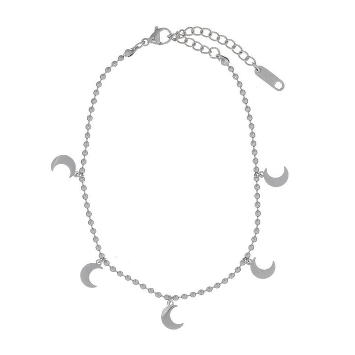 Armband mit Mond-Anhänger und Stahlkette (316L Stahl)