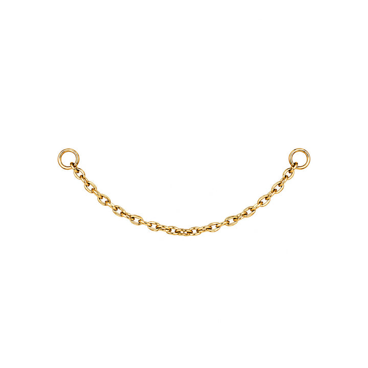 Goldene Titan-Kette für Piercings (PVD-beschichtetes Titan G23)