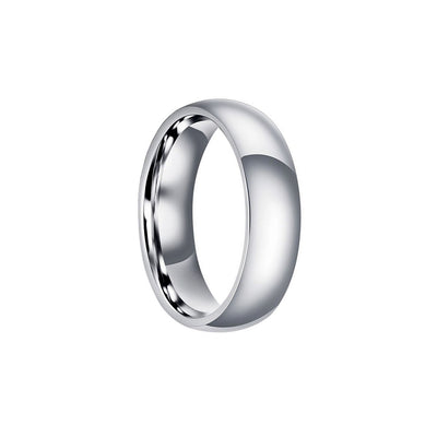 Curved brushed steel ring 6mm