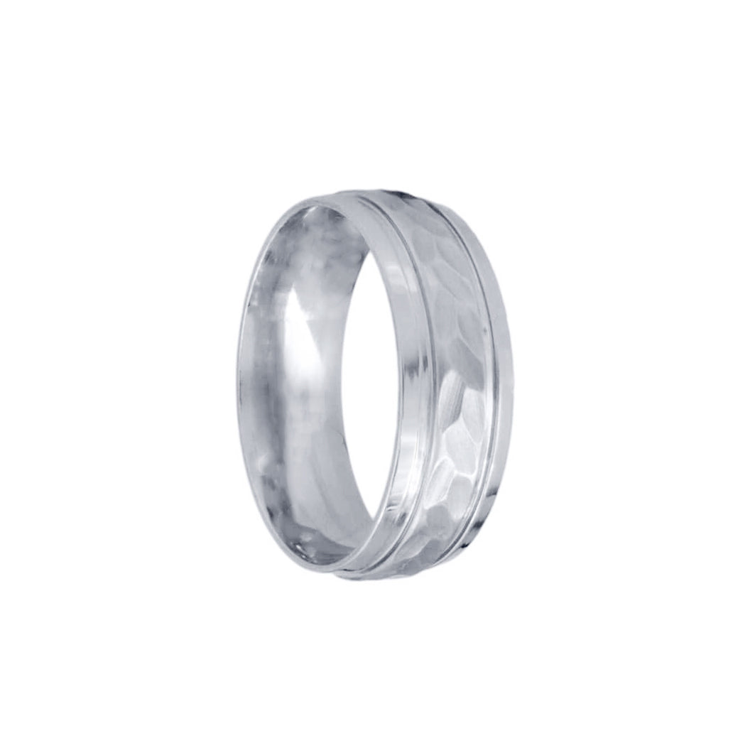 Textured steel ring 8mm
