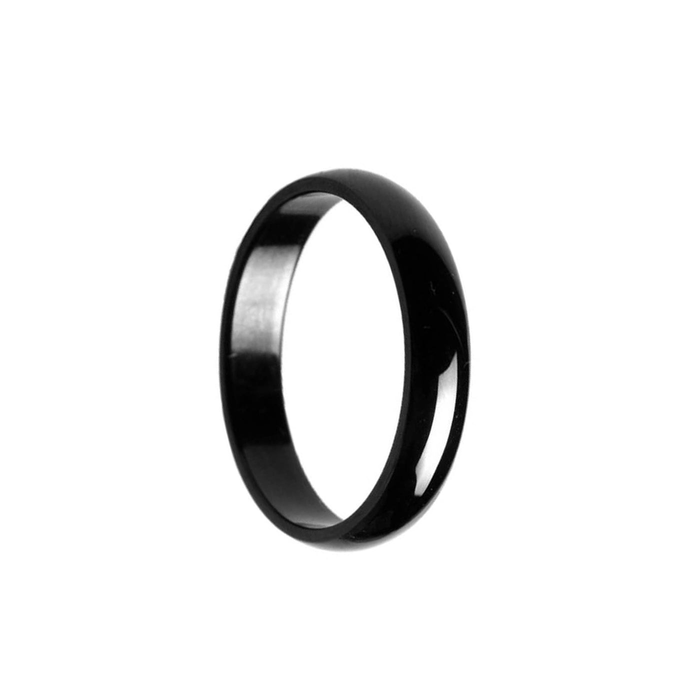 Black curved steel ring 4mm