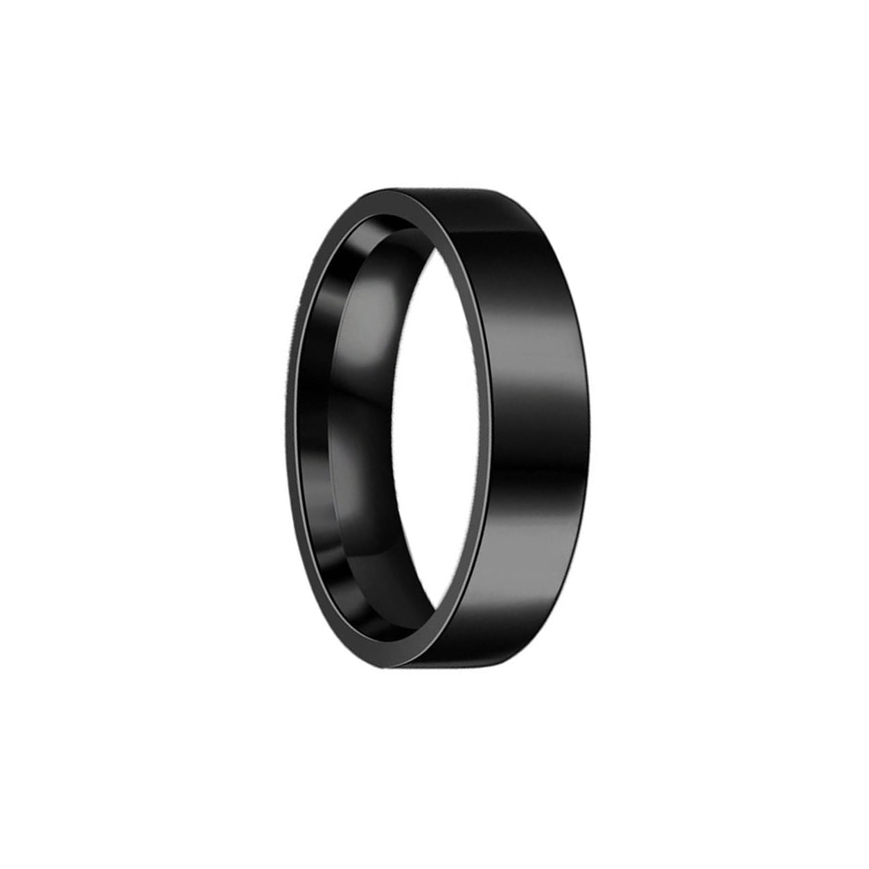 Black flat steel ring 6mm