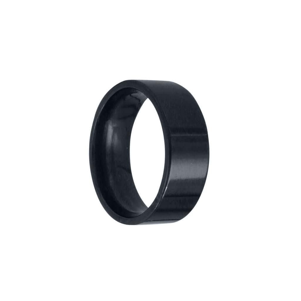 Black flat steel ring 8mm