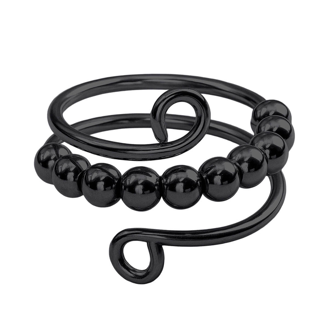 Rotating beads antistress ring with two threads (Steel 316L)