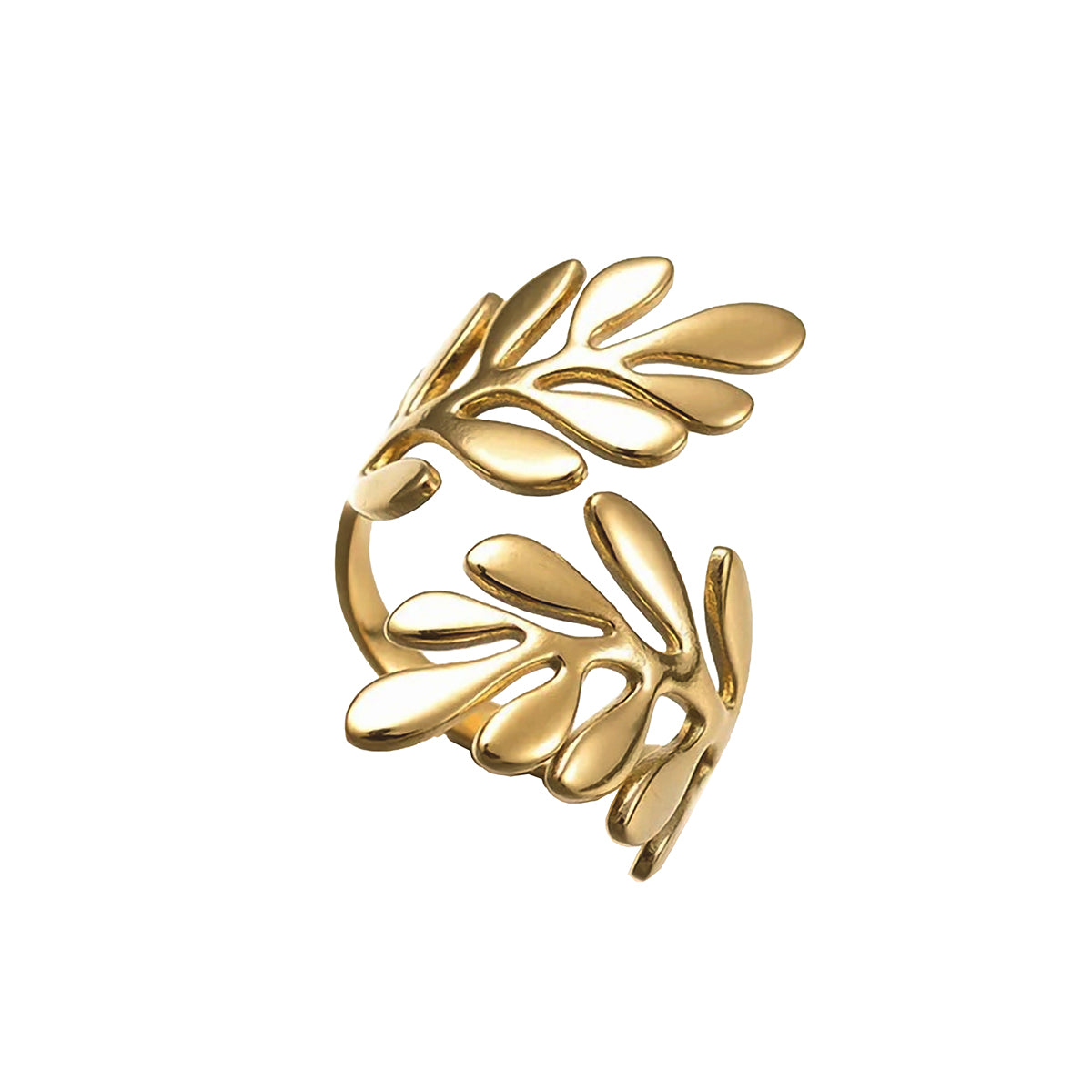 Intertwining branches ring single size steel ring (Steel 316L)