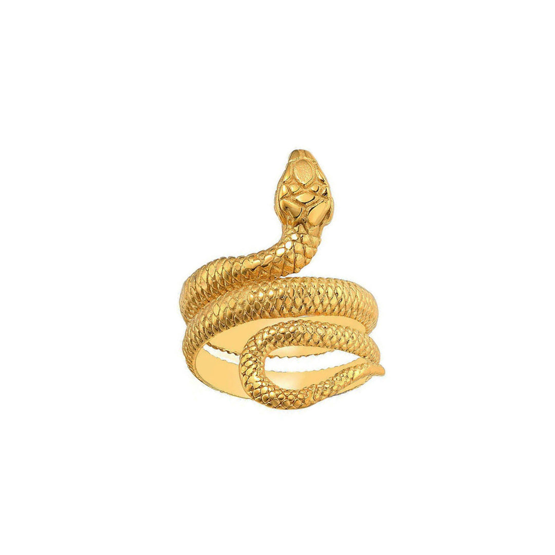 Snake ring gold plated steel ring (Steel 316L)