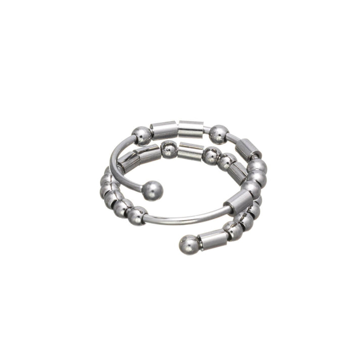 NEVER GIVE UP morse code anti-stress ring (Steel 316L)