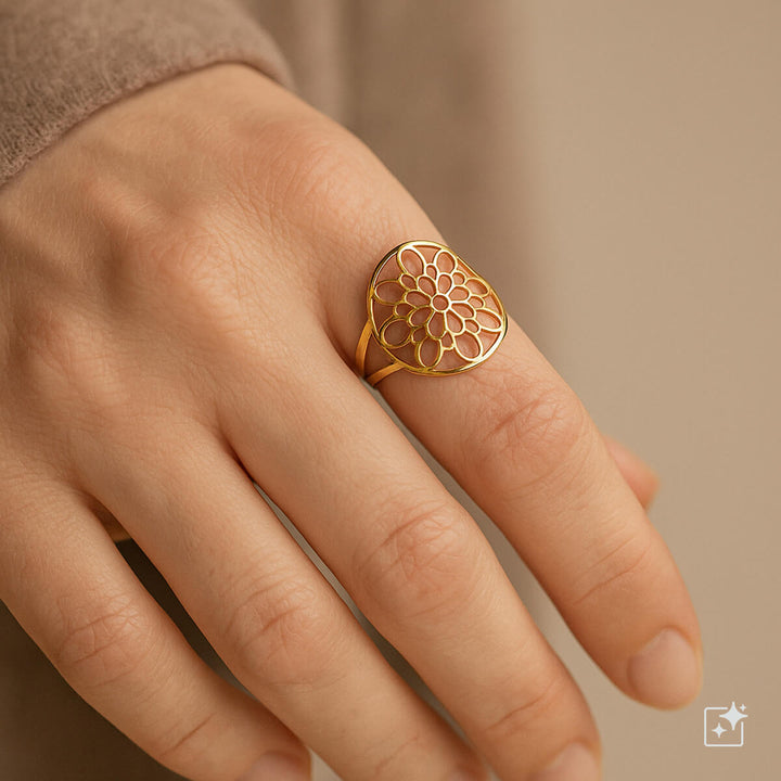 Oval texturerad justerbar ring (stål 316L)