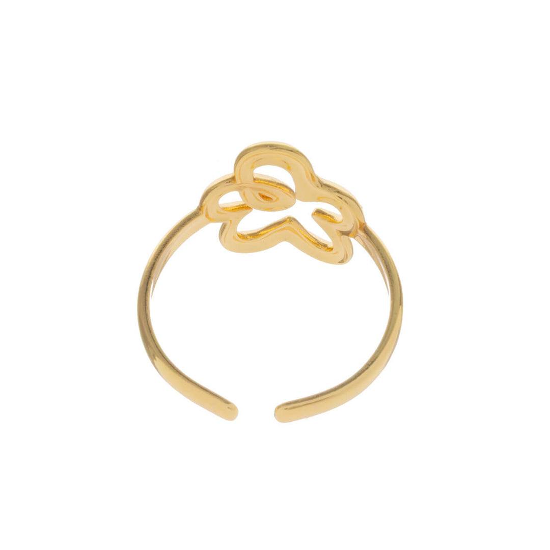 Kukka kuvio säädettävä sormus (Teräs 316L)