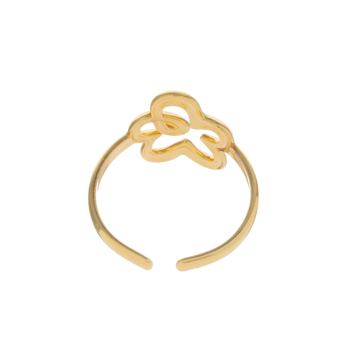 Kukka kuvio säädettävä sormus (Teräs 316L)