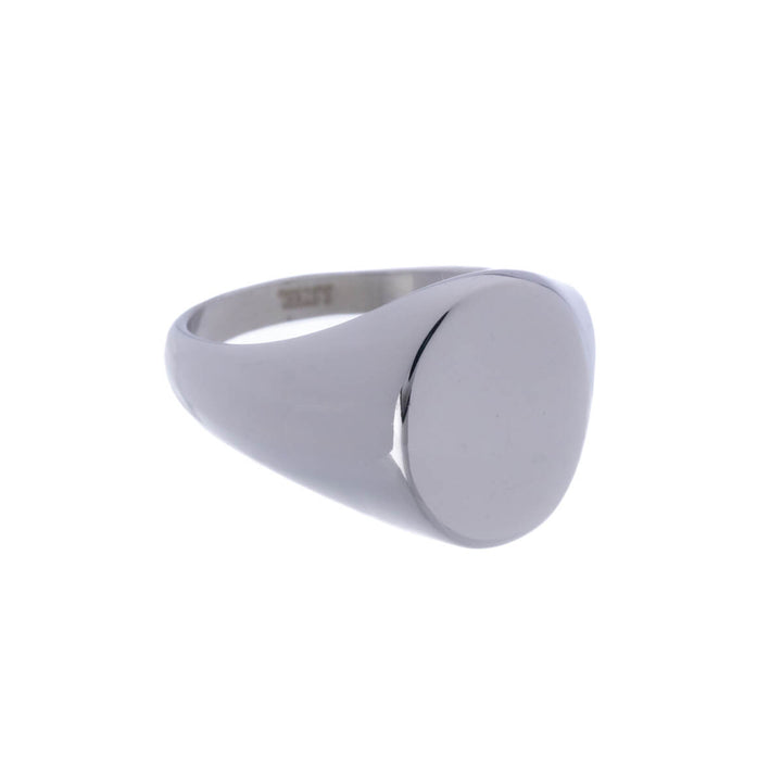 Polished oval signet ring (316L steel)