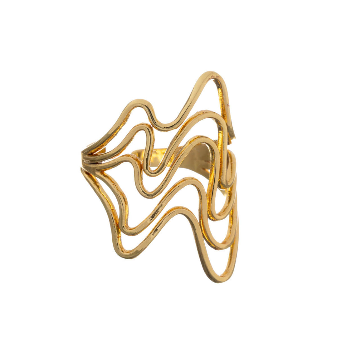 Mehrreihiger, breiter, gewellter Ring, verstellbar (Stahl 316L)