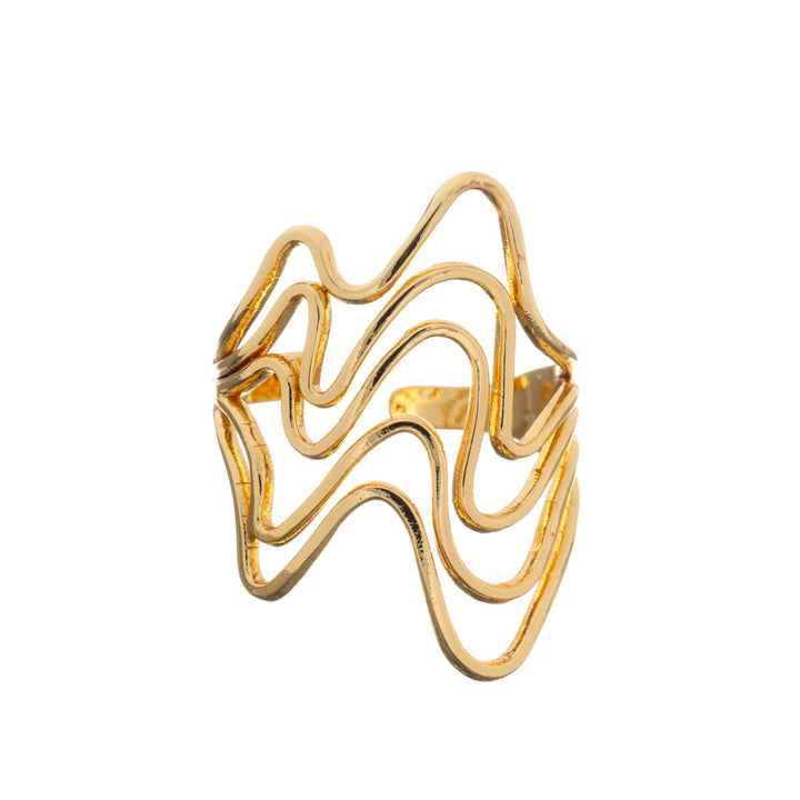 Mehrreihiger, breiter, gewellter Ring, verstellbar (Stahl 316L)