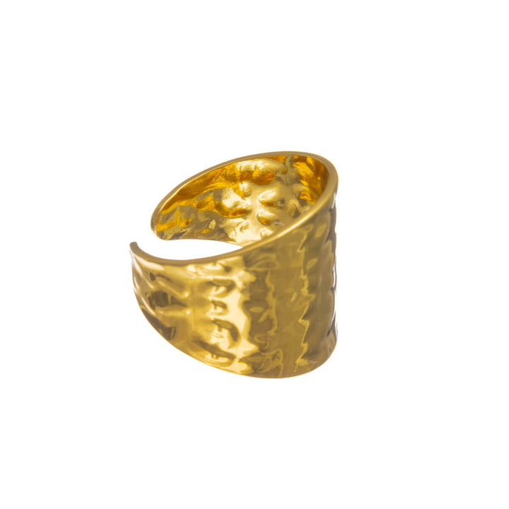 Breiter, verstellbarer Ring aus Gold (Stahl 316L)