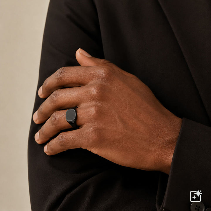 Svart ring (316L-stål)
