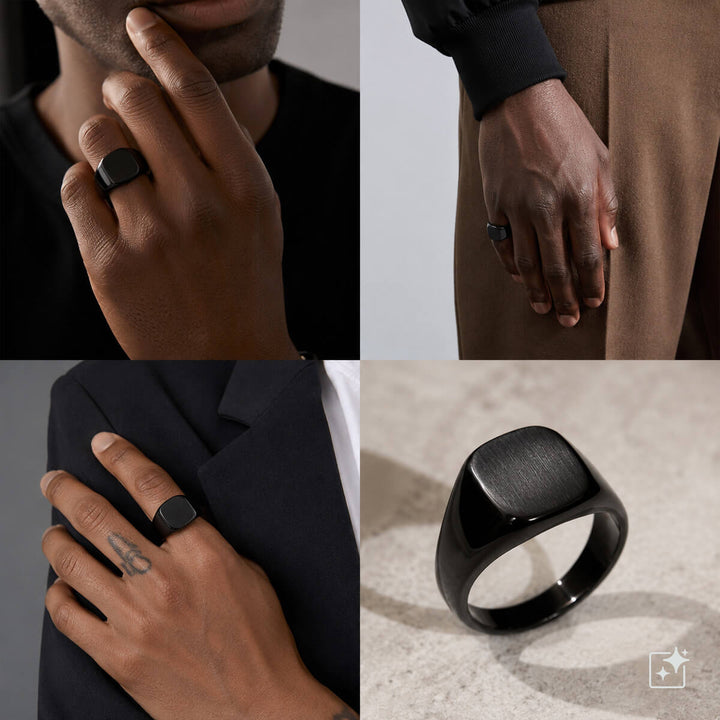 Svart ring (316L-stål)