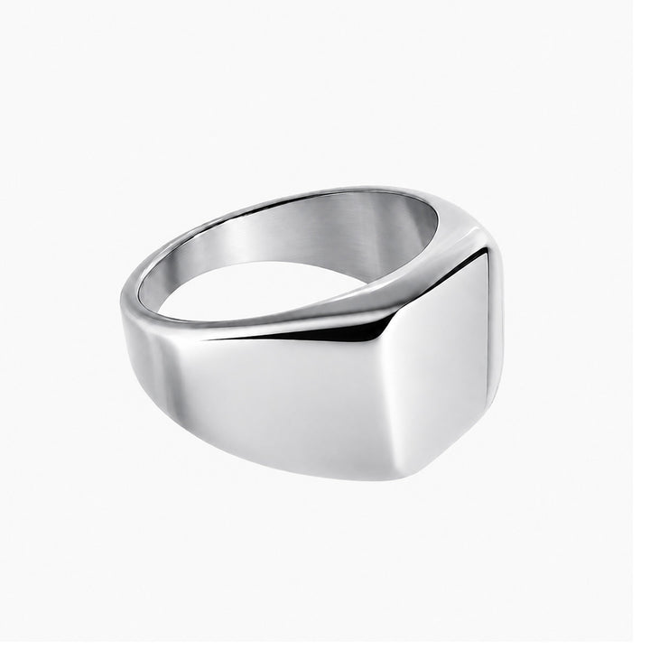 Teräksinen kiillotettu kantasormus (Teräs 316L)
