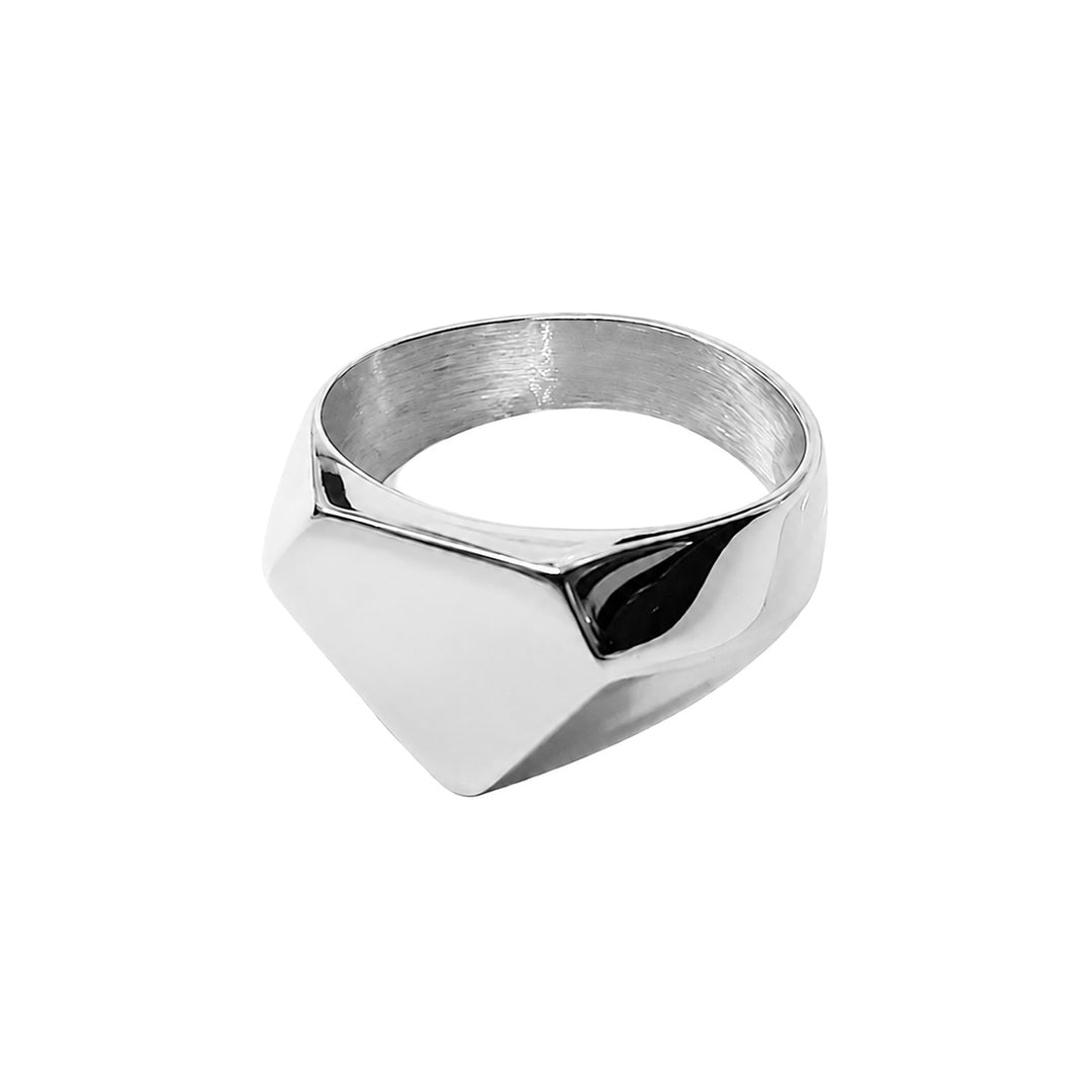 Stahlring mit kantiger Diamantform (Edelstahl 316L)