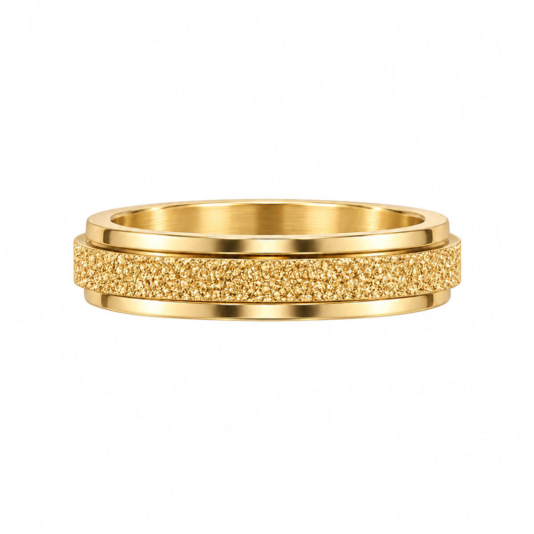 Sparkling Rotating Anti-Stress Ring, 4 mm (18K PVD-Coated Steel)