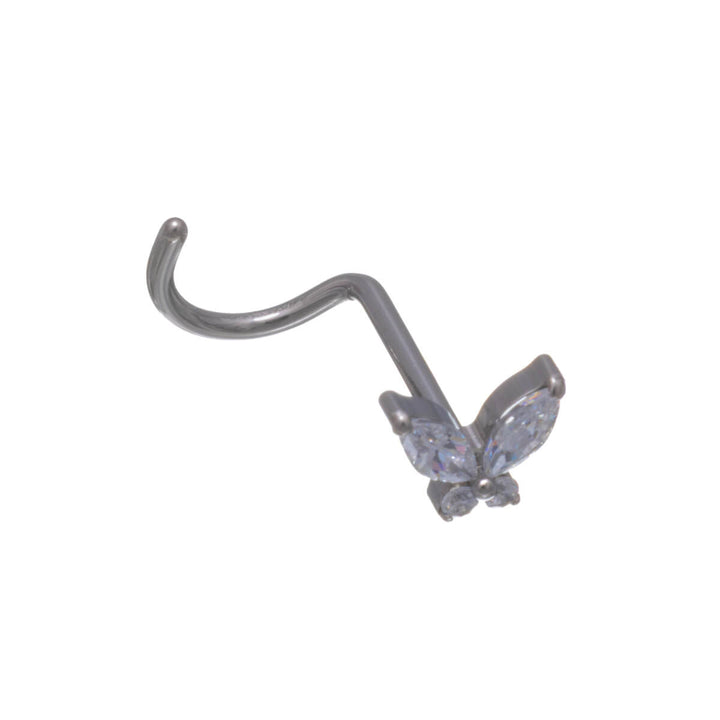 Zirkonia perhos nenäkoru spiraali 0.8mm (Titaani G23)