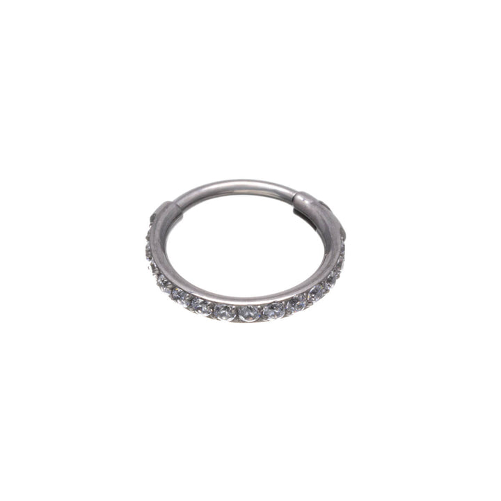 Saranic Piercing Rings CZ flint clicker 1.2mm (Titanium G23)