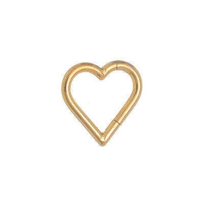 Gold plated heart clicker hinged ring 1.2mm (PVD Titanium G23)
