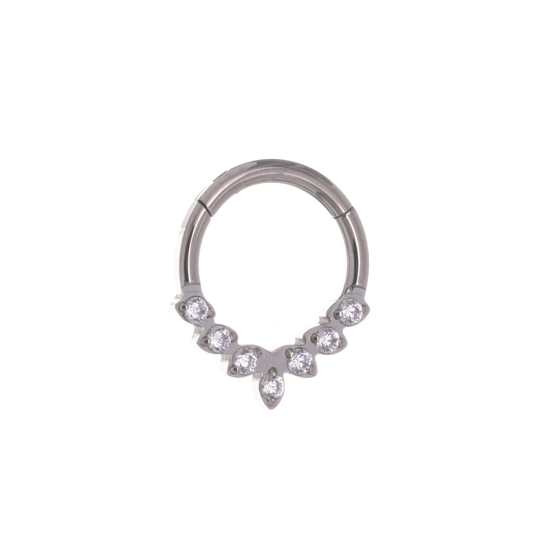 Zirkonia Steine Segment Ring Klicker 1.2mm (Titan G23)