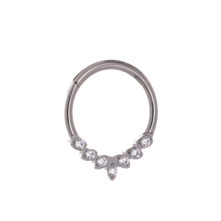 Zirconia stones segment ring clicker 1.2mm (Titanium G23)