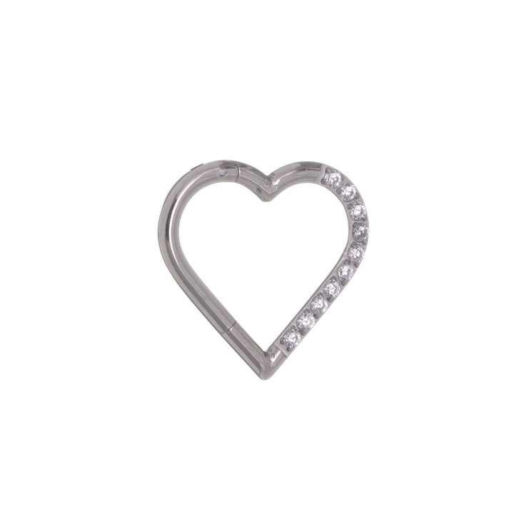 Zirconia heart clicker hinged ring 1.2mm (Titanium G23)