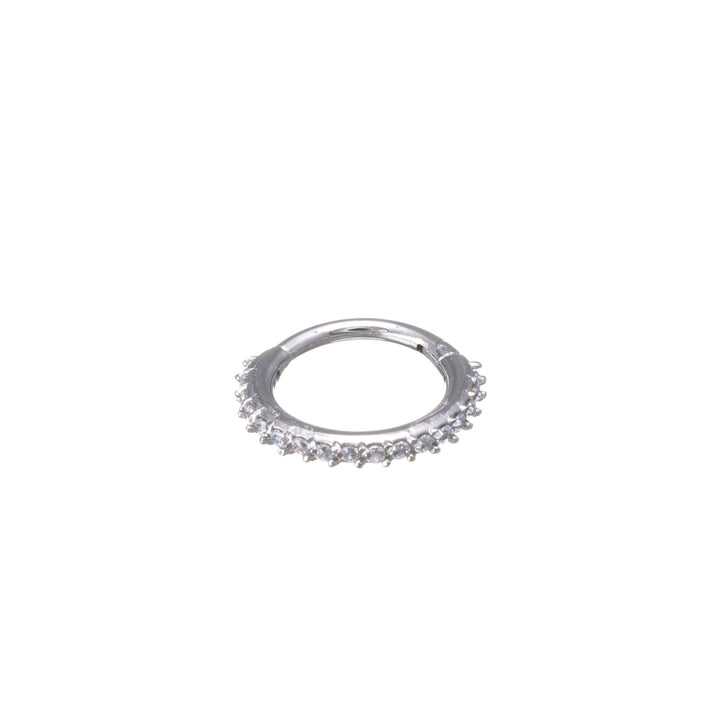 Zirkonia sten segmentring pave klicker 1,2mm (Stål 316L)