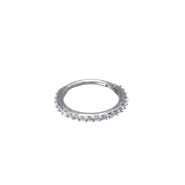 Zirkonia sten segmentring pave klicker 1,2mm (Stål 316L)