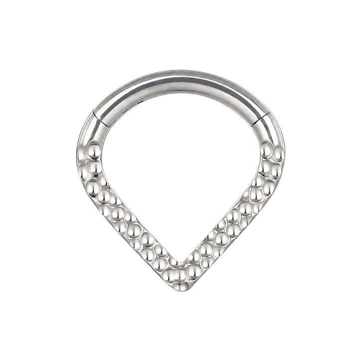 V-shaped clicker ring with patterned surface 1.2 mm (Titanium G23)