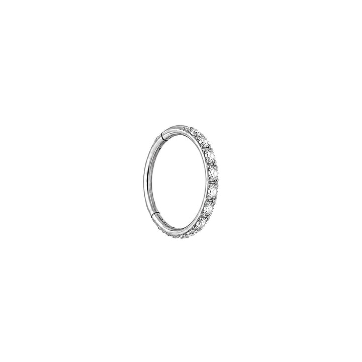 Ohut titaani clicker lävistysrengas zironia kivillä 0.8mm (Titaani G23)