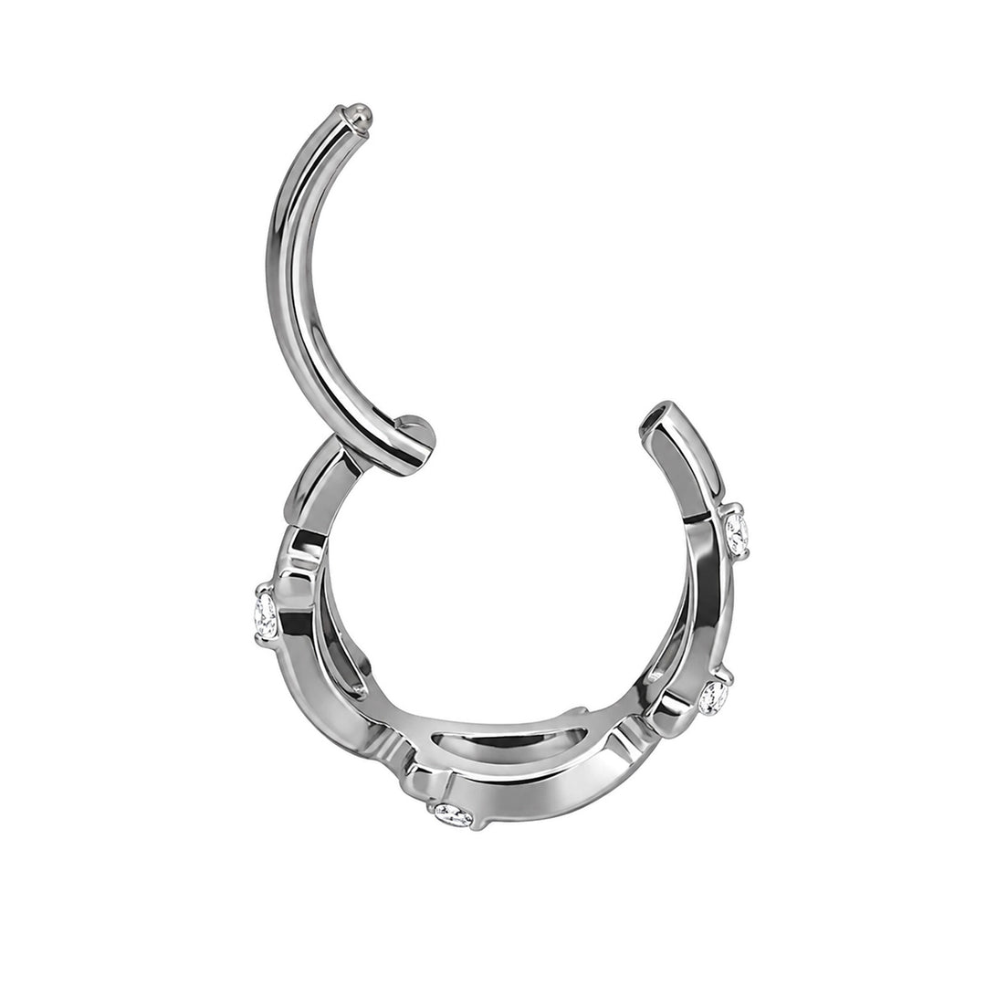 Vridbar zirkonia-clicker-piercingring i titan, 1,2 mm (Titan G23)
