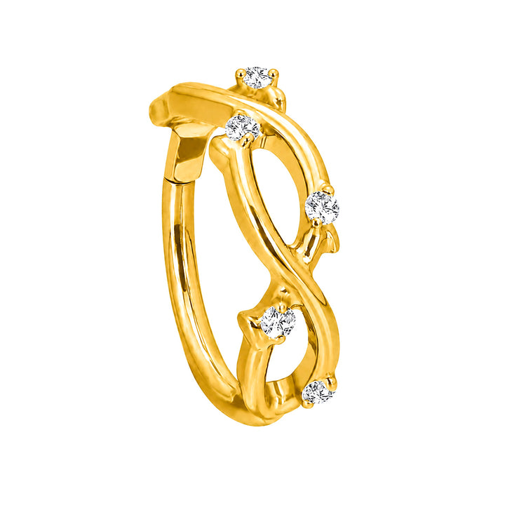 Vridbar zirkonia-clicker i guldfärgat titan, piercingring 1,2 mm (PVD-behandlat titan G23)