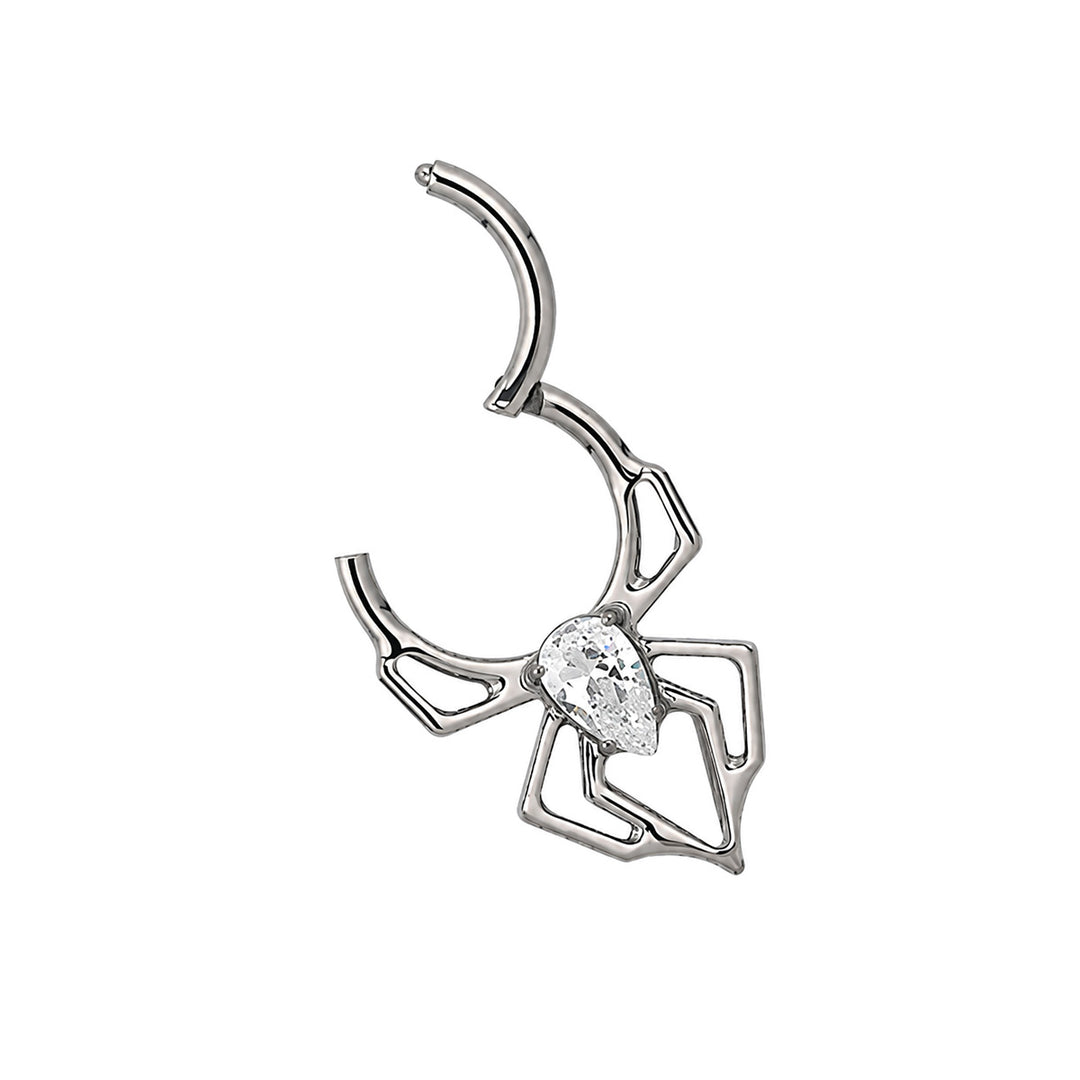 Zirkonia kivellinen hämähäkki clicker septumrengas 1.2mm (Titaani G23)