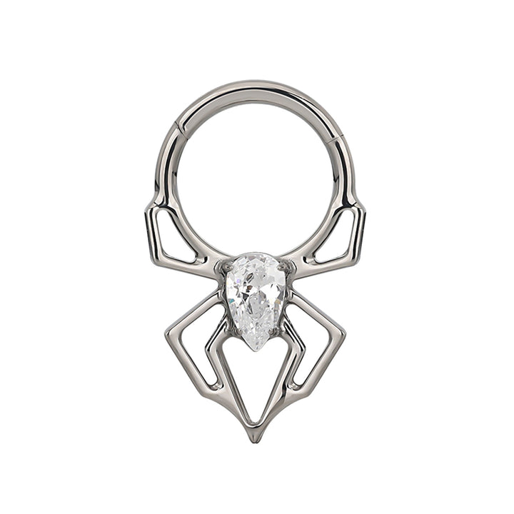 Zirkonia kivellinen hämähäkki clicker septumrengas 1.2mm (Titaani G23)