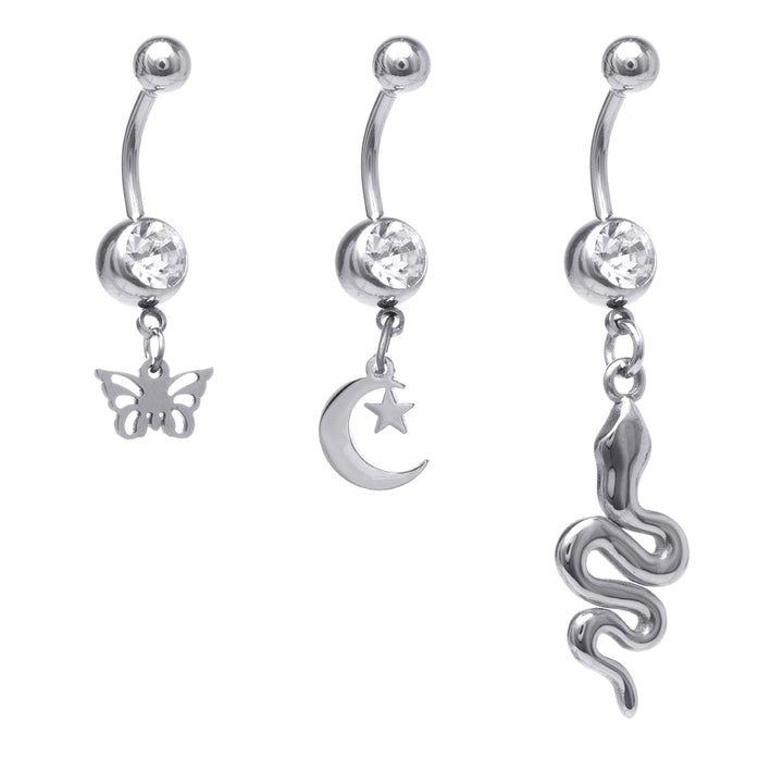 Stålörhängen, set om 3 (100 % 316L-stål)