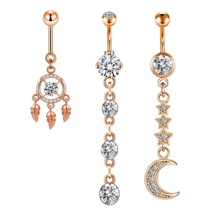 Napakoru 3kpl setti zirkonia kivillä 1.6mm 10mm (Teräs 316L)