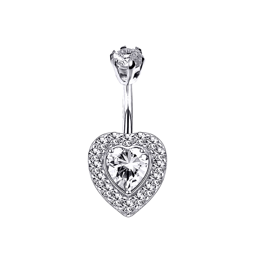 Zirconia heart button chain (Steel 316L)