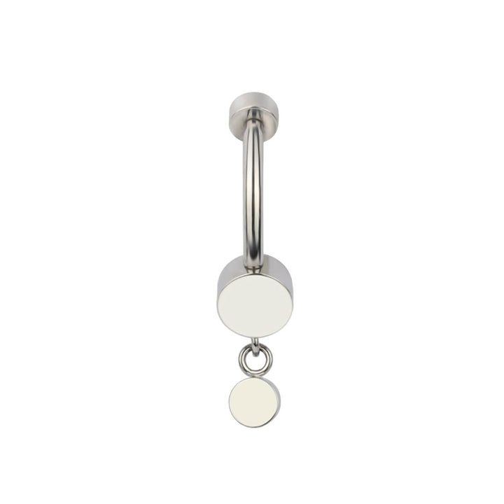Titanium Dangling Zirconia Stone Button Necklace (Titanium G23)