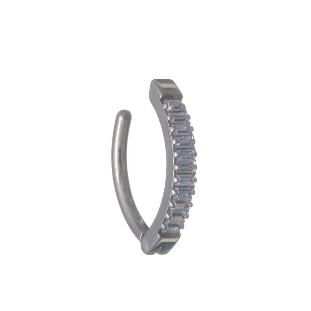 Titan-Ohrring mit Zirkonia-Reihe 1,6 mm (Clicker, G23)