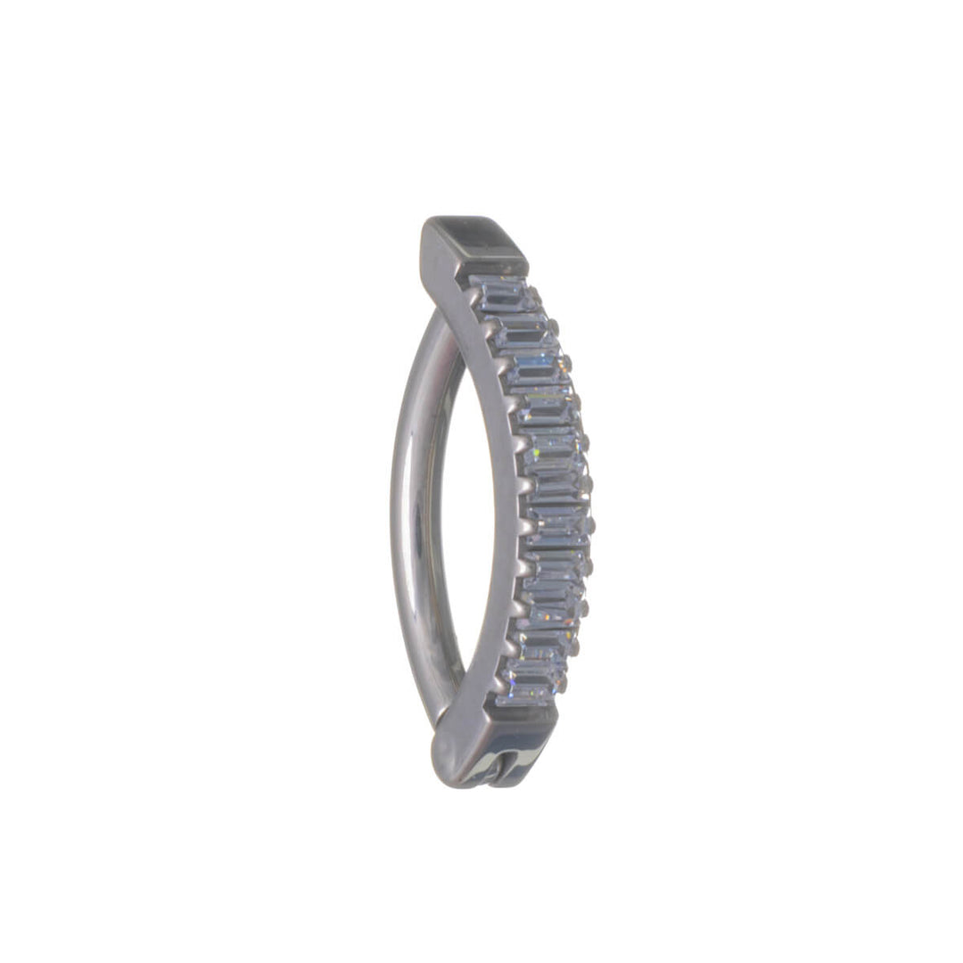 Titan-Ohrring mit Zirkonia-Reihe 1,6 mm (Clicker, G23)