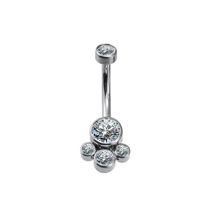 Titanium stud earring with 3 clear zirconia stones (G23 Titanium)