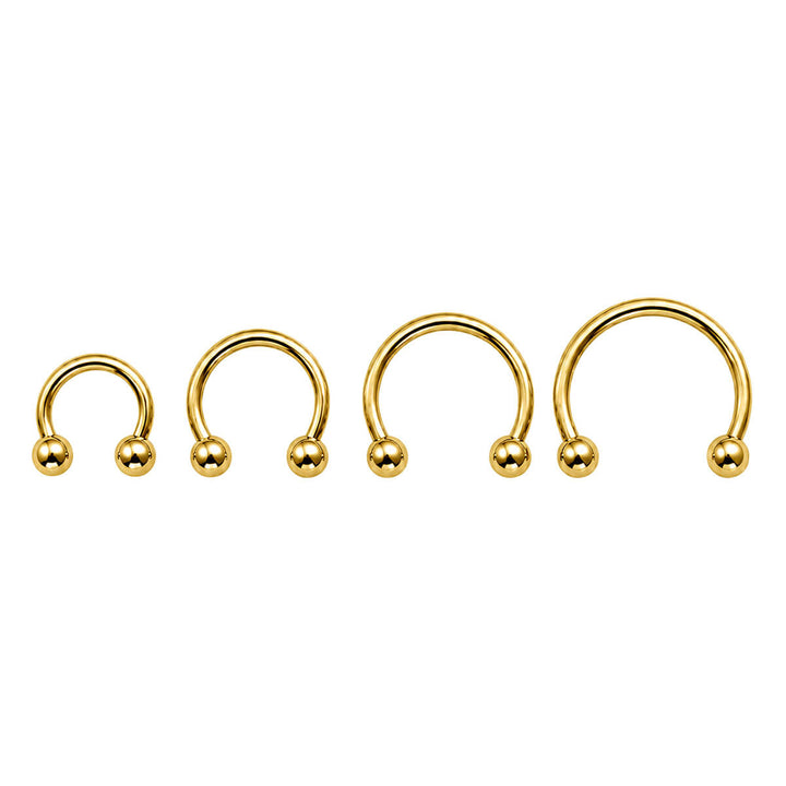 Gold plated titanium Circular barbell 1.2mm (PVD Titanium G23)