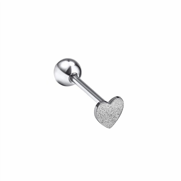 Sydän koristeinen kielikoru barbell 1.6mm 16mm (Teräs 316L)