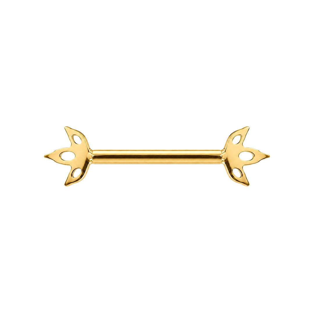 Goldfarbener Titan-Nippelring mit 3 Marquise-Zirkonia-Steinen (PVD-beschichtetes Titan G23)